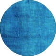 thumbnail image 1 of Ahgly Company Indoor Round Oriental Turquoise Blue Industrial Area Rugs, 8' Round, 1 of 4
