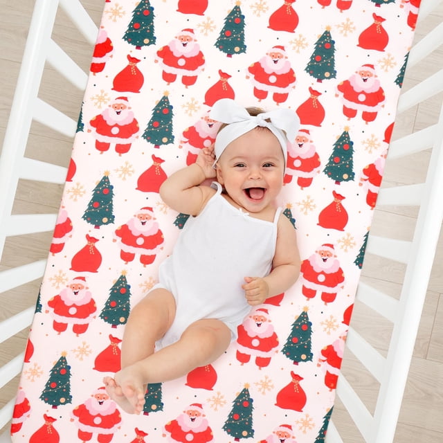 Sábana ajustable GOPHRALOVE Christmas 132 x 71 cm para niños pequeños