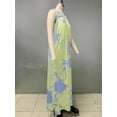 thumbnail image 4 of Women Dresses Summer Spaghetti Strap Sleeveless V Neck Sundress Boho Floral Vacation Maxi Dress Suspender Dress Yellow M, 4 of 8