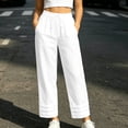 thumbnail image 6 of Utoimkio Drawstring Elastic Waist Casual Pants for Women with Crinkle Fabric and Cuffed Hem, 6 of 6