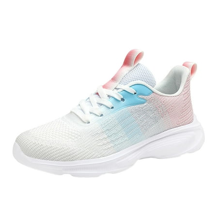 Siilsaa Shoes for Women Sneakers Wide Fashion Sneaker Walking Lace-up Running Shoes Pink 8