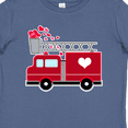 thumbnail image 4 of Inktastic Valentine's Day Red Firetruck with Pink Hearts Boys or Girls Baby T-Shirt, 4 of 5