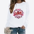 thumbnail image 2 of Amzcrzy Hauts pour Femmes Décontractés Col Rond Printemps Été Hauts Mode Imprimé Cœur d'Amour Chemises de la Saint-Valentin pour Femmes Classique Polyvalent Manches Longues T-Shirt Valentines, 2 of 3