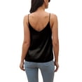 thumbnail image 5 of Liacowi Womens Silk Satin Camisole Cami Plain Strappy Vest Top T-Shirt V-Neck Spaghetti Strap Blouse Tank Shirt, 5 of 6