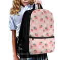 thumbnail image 3 of Binienty Cute Strawberry Printed School Backpack for Teens, Adjustable Shoulder Straps Front Zipper Pocket Durable Bookbag for Primary Middle School Students Daily Use, 3 of 6