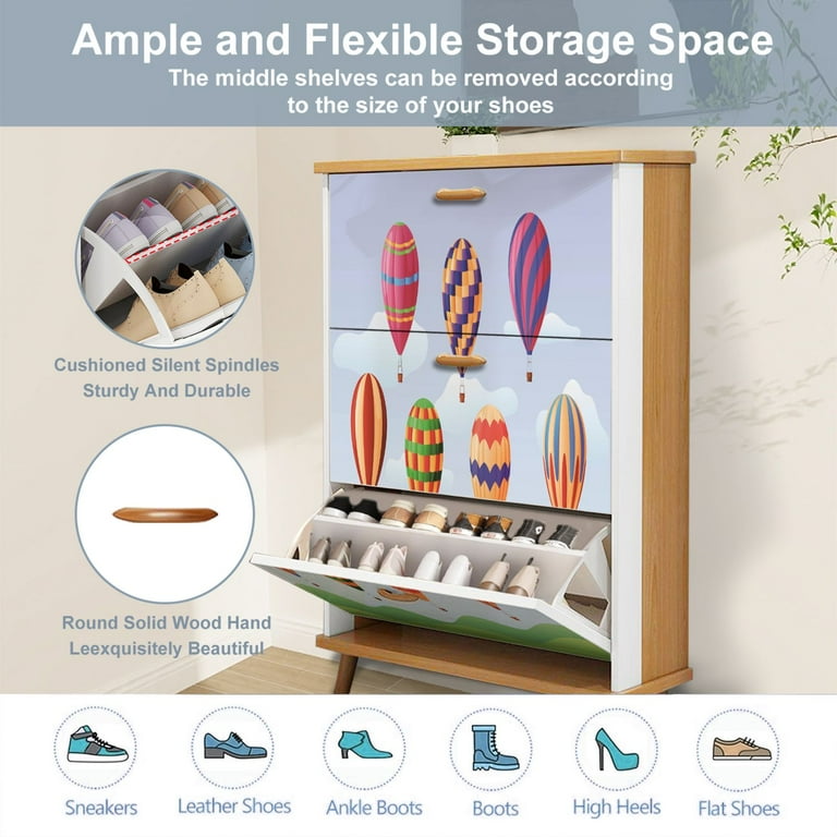 Shoe Storage Cabinet with Flip Drawers for Entryway Set hot