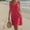 Watermelon Red(womens dresses), variant on Womens V Neck Shift Dresses, Button Front, Soft Cotton Blend, Lightweight, Breathable Comfortable, Casual Summer Dresses,Watermelon Red,XL