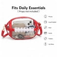 thumbnail image 3 of Clear Football Bag for Stadium Events, PVC Crossbody Purse with Shoulder Strap, Game Day Bag for Concerts Sports Games, Red, 3 of 8
