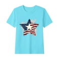 thumbnail image 3 of Jinhomg Patriotic T Shirts for Kids Short Sleeve America Flag Graphic Tees Soft Comfy Cotton Holiday Tops Red White and Blue Parade Street Outfits Light Blue 12 Years, 3 of 6