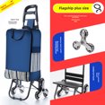 thumbnail image 1 of Chariot de Magasinage Pliable Robuste avec Roues Monte-Escaliers – Chariot Portatif à Tirage Manuel pour l'Épicerie, Usage Domestique – Design Compact, Roulements en Acier Inoxydable, Fond Renforcé et Rangement à Fermeture Éclair, 1 of 6