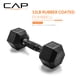 thumbnail image 2 of CAP Barbell Peso de mano con mancuerna hexagonal recubierta de goma de 12 LB - Individual | Mango negro, 2 of 6
