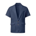 thumbnail image 4 of TrendOFT Mens Suit Sets Casual Formal Jackets And Shorts Two Piece Blazer Set Wedding Party Business Wear Navy XXXL, 4 of 7