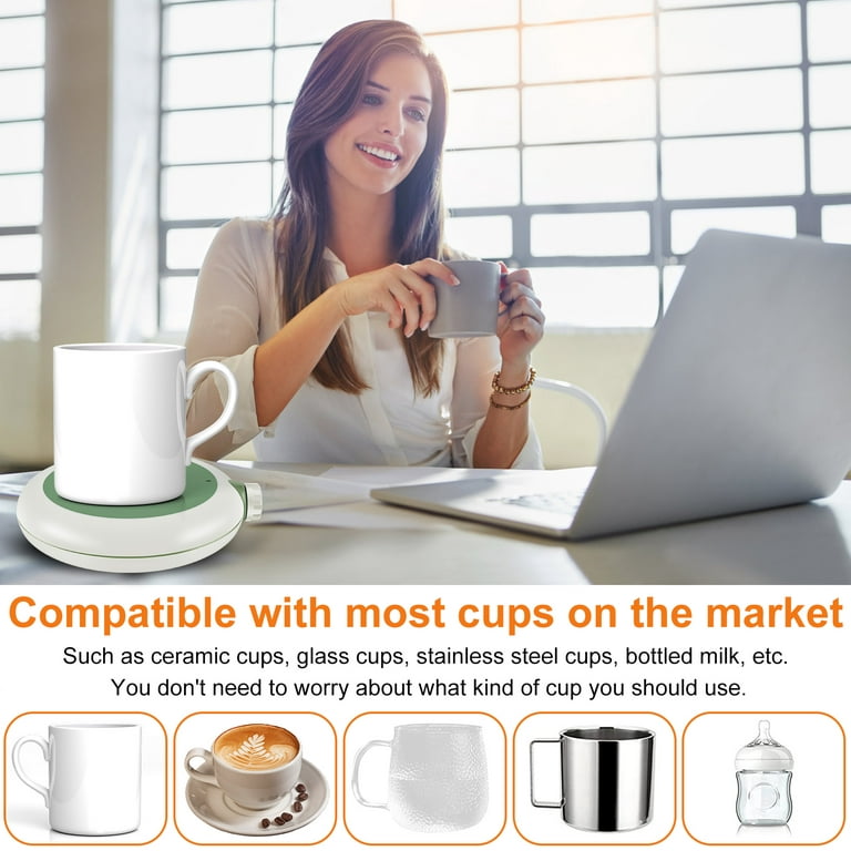 Home-X Mug Warmer, Desktop Heated Coffee & Tea - Candle & Wax Warmer (White)