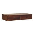 thumbnail image 2 of JERFIT Wall Mounted Floating Desk with 2 Drawers, Solid Mango Wood Console Table, Chestnut Brown Floating Nightstand for Bedroom, Entryway, Living Room, 2 of 10