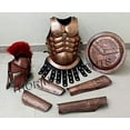 thumbnail image 4 of THORINSTRUMENTS (with device) Medieval 300 Movie King Leonidas Spartan Helmet W/Red Plume +Muscle Jacket+ Shield + Leg+ Arm Guard Rustic Vintage Home Decor Gifts, 4 of 4