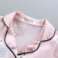 thumbnail image 5 of Zanarzt Little Girls Satin Pajama Set Kids Girls Pajama Set Silky PJS Button Down Sleepwear Nightwear Loungewear Clothes Set Gifts Pink,6-12 Months, 5 of 8