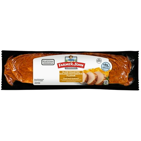 Farmer John Slow Roasted Golden Rotisserie Fresh Seasoned Pork Tenderloin, 0.5–1.85 lb, 19 Grams of Protein per 4 oz Serving