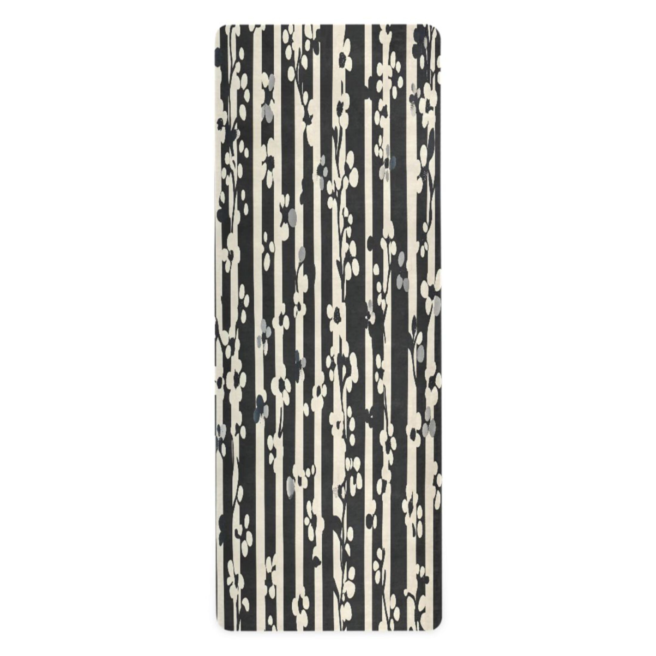 BZSMCE Yoga Mat Women Fitness Mat White Bloom Silhouette Pattern