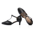 thumbnail image 5 of DADAWEN Women Closed Toe Kitten Heels T-Strap Mary Jane Dress Shoes Black 7.5 US, 5 of 6