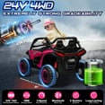 thumbnail image 3 of 24V 4WD Ride on UTV Toys for Kids w/Parent Remote Control, 2 Seater  7AH Kids Battery Powered Vehicles, Bluetooth Spring Suspension, Storage for Gift,Pink, 3 of 10