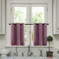 thumbnail image 1 of Innerwin Panneaux de Cantonnière Draperies Droit Thermique 2 Pcs Déco Demi-Fenêtre Rideau Occultant Courts Rideaux à Oeillets Imprimé Peu Profond Violet 34 *30 Pouces à Oeillets, 1 of 1