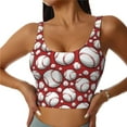 thumbnail image 2 of Lsque Cute Baseball Printed Women'S Sports Bra, Compression, Moisture Wicking, High-Impact Sports Bra For Women,Supportive sports bra-XX-Large, 2 of 9