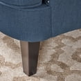 thumbnail image 3 of GDF Studio Ishtar Contemporary Tufted Club Chair with Nailhead Trim, Dark Blue Fabric and Dark Brown, 3 of 12