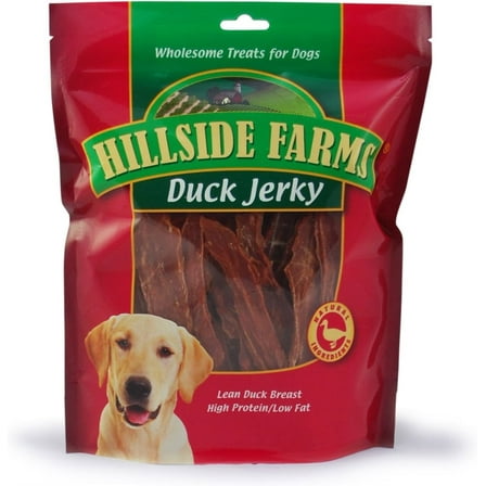 Hillside Farms Duck Jerky Dog Treats with Only 3 Ingredients and No Fillers, 2 lb. bag