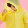 thumbnail image 5 of Kids Disposable Hooded Raincoat, Boys Girls Solid Color Windproof Waterproof Lightweight Poncho for Outdoor, School, Travel and Hiking Activities Yellow 9 Years, 5 of 7