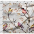 thumbnail image 2 of Soimoi Bird & Flowers PrintCotton Poplin Sewing Fabric Sold by The Yard 42 Inch WideSewing Craft Quilting/ Quilt Making Fabric -Brown, 2 of 5