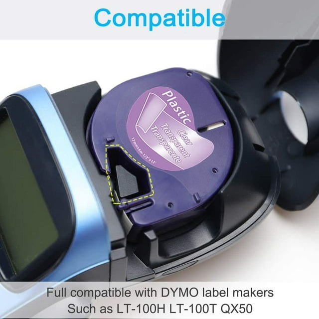 Compatible with Dymo Label Maker Refill LetraTag Refills Clear Label Tape 16952 S0721530 Black on Clear Labels