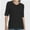 Black, variant on Women's V Neck T Shirts Basic Summer Tees Casual Half Sleeve Tops