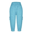 thumbnail image 6 of Men's Linen Pants - Elastic Waist Drawstring Yoga Golf Beach Jogger Sweats Lounge Harem Pants Trousers with Pockets Khaki, 6 of 8