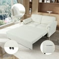 thumbnail image 6 of Convertible Sleeper Sofa, Queen Size Pull-Out Sofa Bed, 3-in-1 Chenille Loveseat with Side Storage & Casters for Living Room, Apartment, Beige, 6 of 11