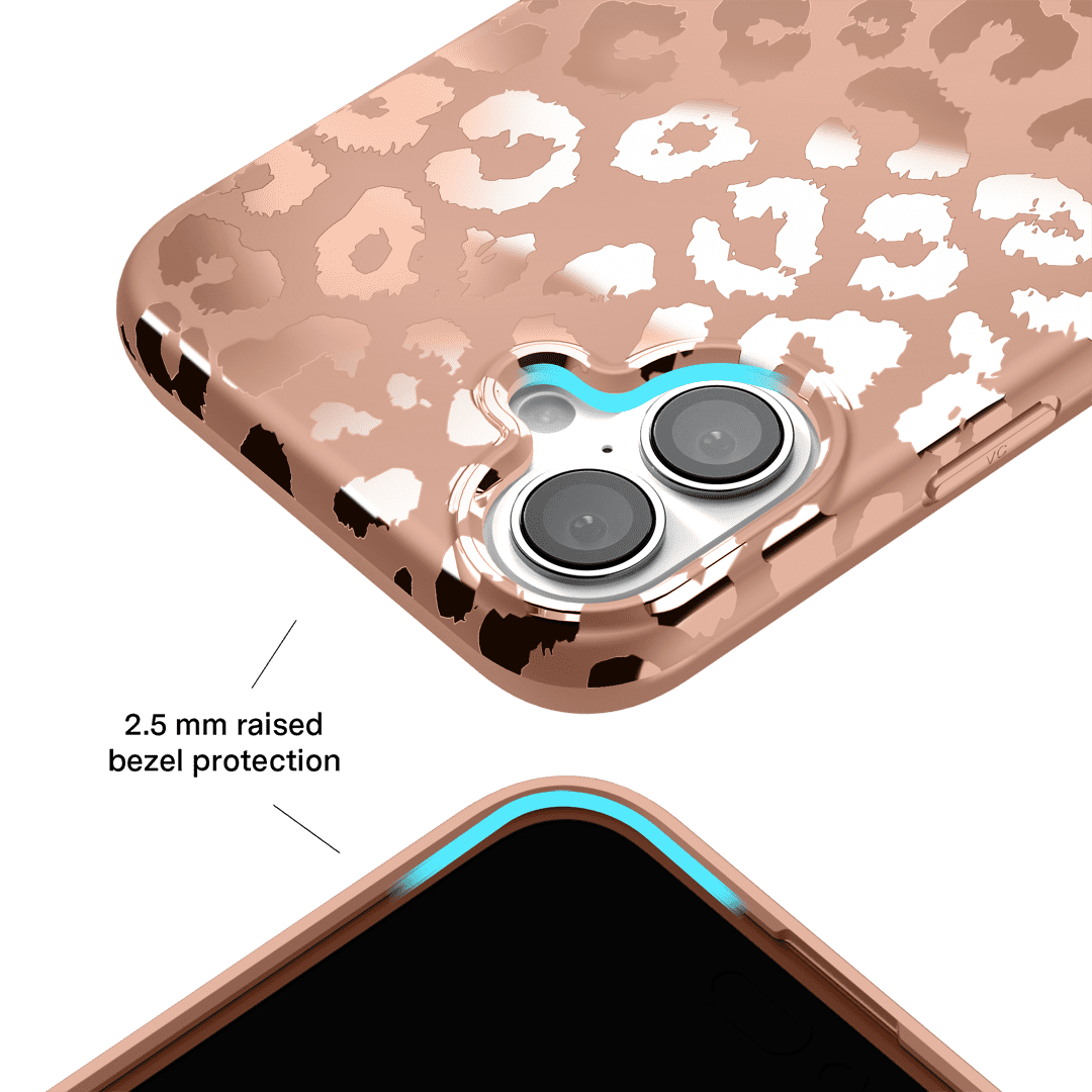 VELVET CAVIAR for iPhone 16 Case - Compatible with MagSafe - Cute Protective Phone Cases for Women - Bronze Chrome Leopard