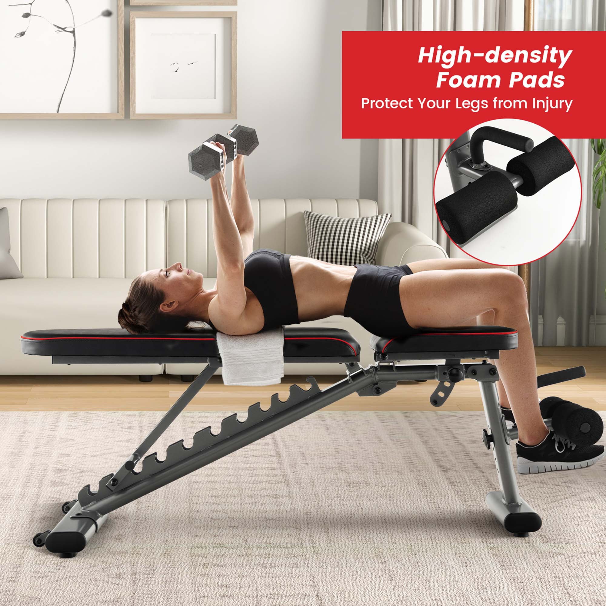 SuperFit Adjustable Weight Bench 660 lbs Heavy Duty Commercial Grade Fitness Workout Gym Walmart