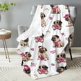 thumbnail image 3 of Dogs Throw Blanket Cute Puppy Throw Blanket Flannel Fleece Throw Blanket Pug Dogs Throw Blanket Funny Pet Dogs Blanket Cozy Fuzzy Plush Throw Blanket for Animal Lovers 50" X 60", 3 of 6