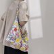 thumbnail image 4 of Qiansheng 9679 Bolso Bandolera Gran Capacidad Bolso Compras Hombro Bolso Lona para Mujer (01) Amarillo, 4 of 9