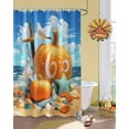 thumbnail image 2 of Fall Thanksgiving Shower Curtain Set ，Waterproof Fabric Shower Curtains Beach Orange Pumpkin Starfish Seagull Shower Curtains for Bathroom,Bathroom Decor 66"x72", 2 of 7