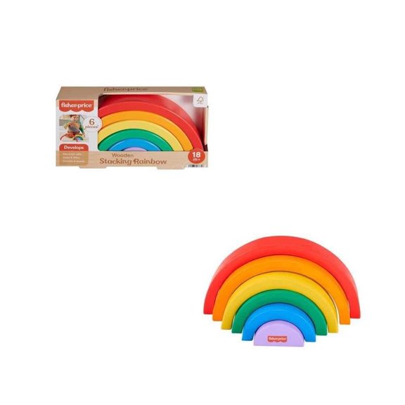 Juguete para Bebés Fisher Price Arcoíris Apilable de Madera