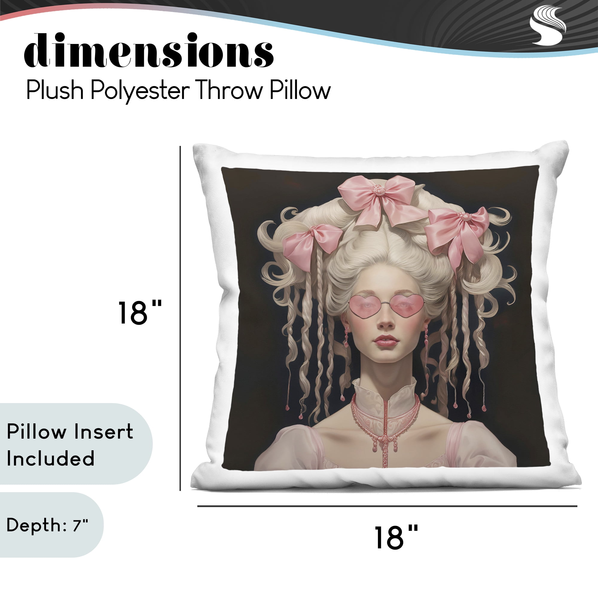 Stupell Industries Rococo Woman Opulent Ribbons Decorative Printed Throw Pillow, design by Grotto Studios