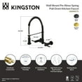 thumbnail image 4 of Kingston Brass GS8180CTL Continental Double-Handle 2-Hole Wall-Mount Pre-Rinse Bridge Kitchen Faucet in Matte Black, 4 of 5