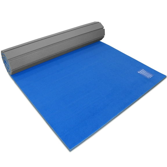 Meister FlexFloor Pro Roll-Out Training Mat - Gymnastics - 10ft x 5ft x 1.25" - Blue