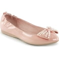 thumbnail image 2 of Pointed Toe Foldable Flats W/ Pearl Embellished Bow - B. Pink Pat, 6, 2 of 2