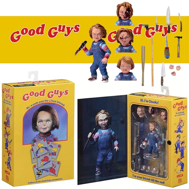 Figura Juguetes KEVCHE 18cm Chucky Child's Play Decoración de Escritorio Halloween Edad 3+