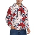 thumbnail image 2 of Kdxio Lilies Flowers Print Mens Casual Hooded Collar Drawstring Hoodies Pullover Sweatshirts Casual Long Sleeve Shirts-4X-Large, 2 of 7