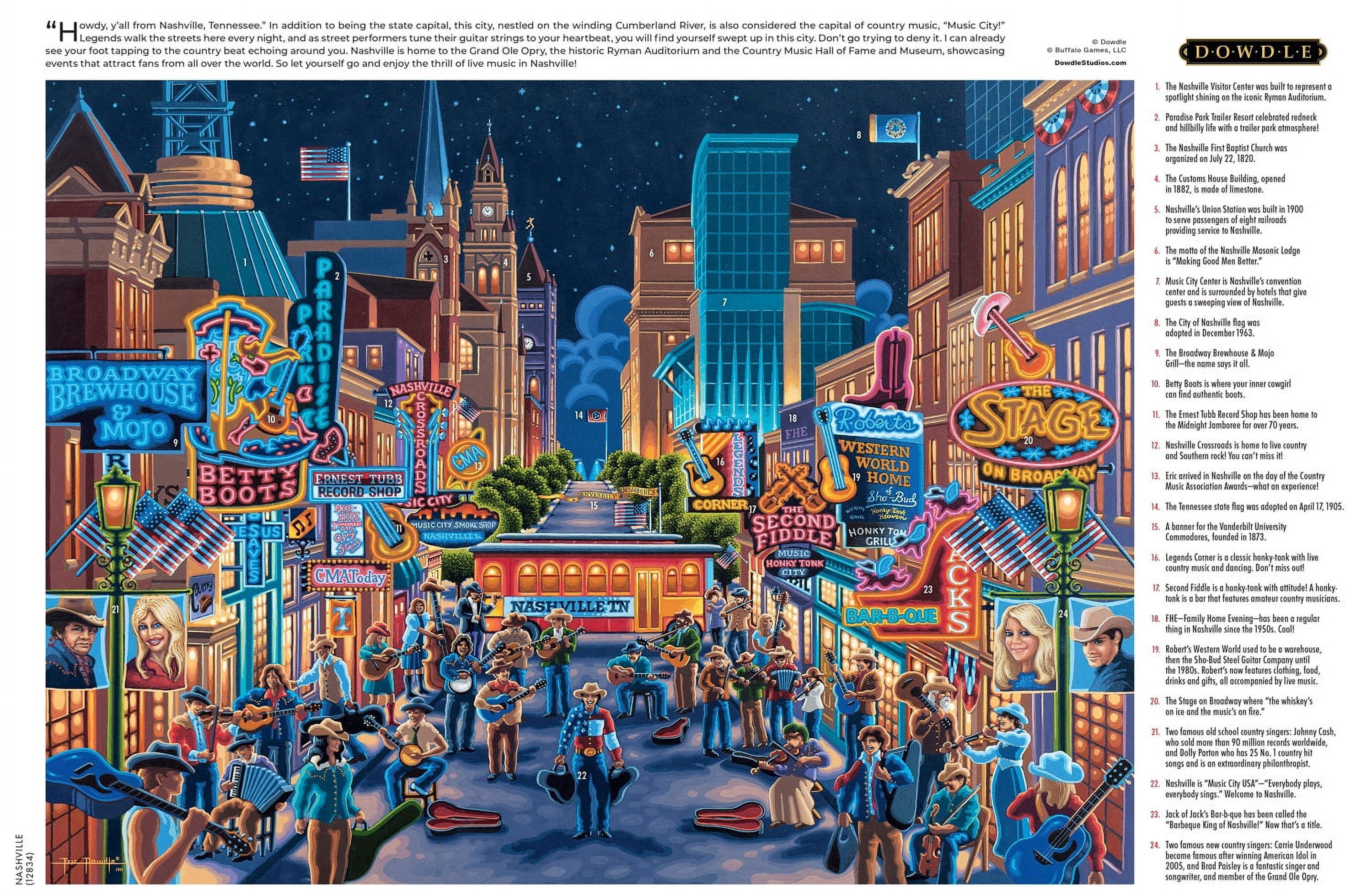 Buffalo Games Eric Dowdle Nashville 1000-Piece 26.75 x 19.75-inch Interlocking Jigsaw Puzzle for Adults Ages 14+