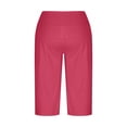 thumbnail image 4 of FYEGRE Women's Bermuda Long Shorts 14" Knee Length Capris Pants High Waisted Athletic Shorts with Pockets Hot Pink XL, 4 of 5