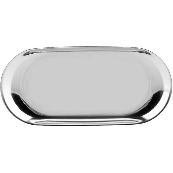 Stainless Steel Serving Plate, Stainless Steel Trinket Tray, Multifunctional Oval Serving Tray Home Organizer Plate Towel Storage