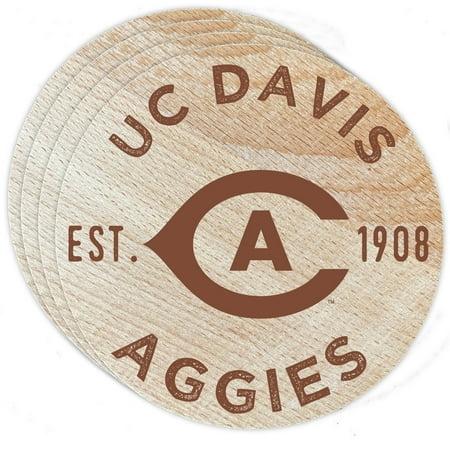 

R and R Imports UC Davis Aggies Wood Coaster Engraved 4 Pack